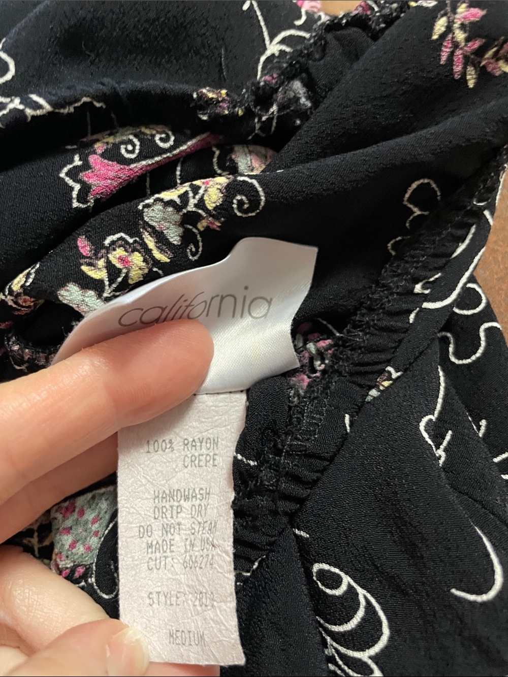 California Black Paisley Print Rayon Crepe Skirt - Women's - Picture 2 of 4